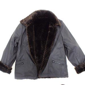 Black faux fur lined jacket